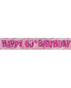 Pink Age 60 Party Banners