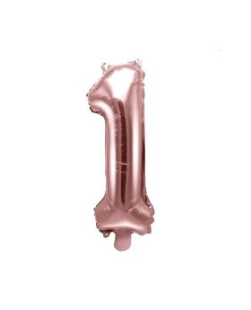 Rose Gold Number 1 Air Fill Foil Balloon 14"