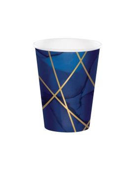 Navy & Gold Geode Party Cups 354ml, pk8
