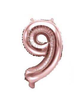 Rose Gold Number 9 Air Fill Foil Balloon 14"