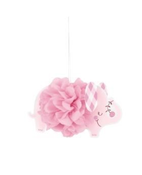 Pink Floral Elephant Baby Shower Hanging Decorations 22cm