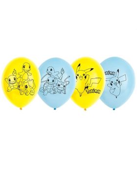 Pokemon 4 Sided Latex Balloons 11", pk6