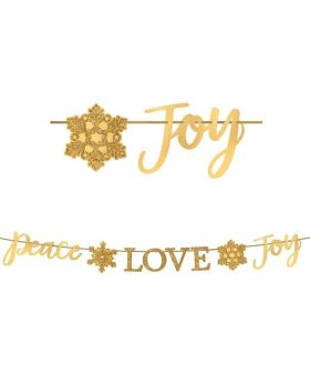 Peace, Love, Joy Glitter Banner 3.65m