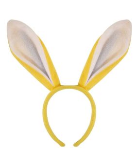 Yellow & White Bunny Ears Headband