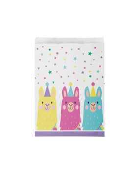 Llama Pastel Party Paper Treat Bags, pk8