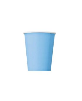 Powder Blue Paper Cups 270ml, pk8