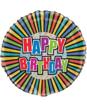 Happy Birthday Multicoloured Foil Balloon 18"
