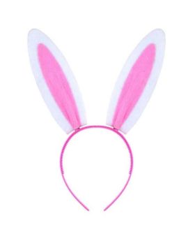 Pink & White Bunny Ears Headband