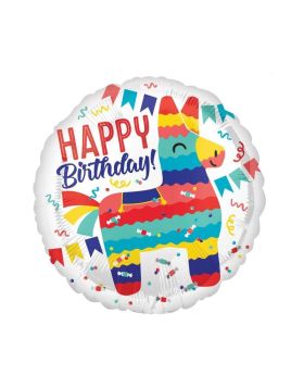 Llama Pinata Party Standard Foil Balloon 18"