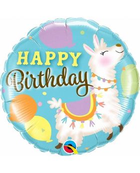 Llama Happy Birthday Foil Balloon 18"