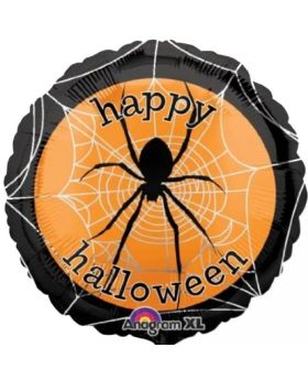 Happy Halloween Spooky Spider Web Foil Balloon 18"