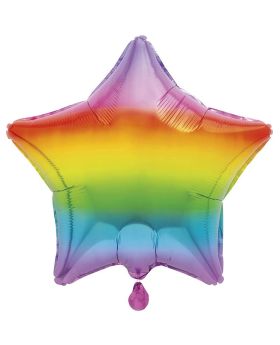 Rainbow Star Foil Balloon 18"