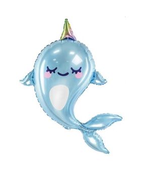 Narwhal Shaped Foil Balloon 34"