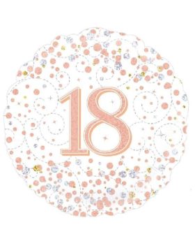 Rose Gold Sparkling Dots 18th Birthday Foil Balloon 18"