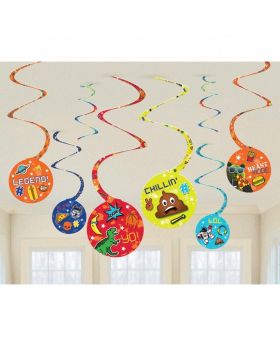 Epic Party Swirl Decorations, pk8