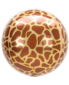 Animalz Giraffe Print Orbz Foil Balloon 16"