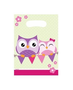 8 Owl Plastic Party Bags