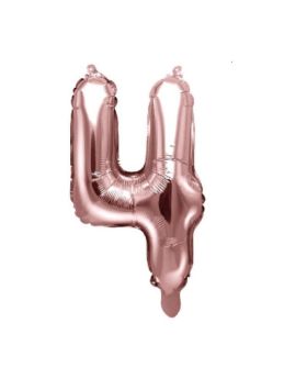 Rose Gold Number 4 Air Fill Foil Balloon 14"