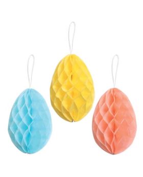 Easter Paper Egg Decoration 25cm, One Supplied, Assorted Colours