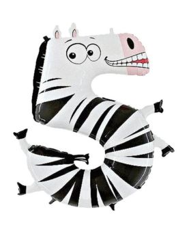 Age 5 Zebra Balloon 40"