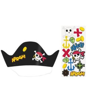 Ahoy Pirate Party Hats, pk8