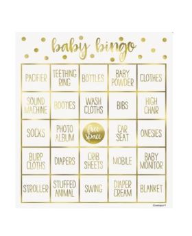 Gold Hello Baby Bingo Game for 8