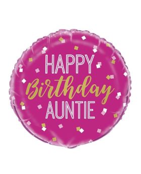 Happy Birthday Auntie Foil Balloon 18"