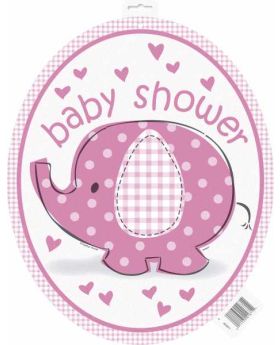 Umbrellaphants Pink Baby Shower Cutout