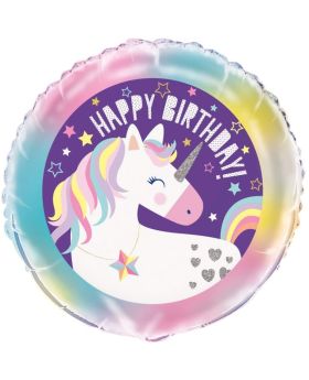Unicorn Birthday Foil Balloon 18"