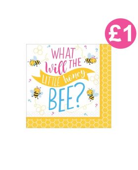 What Will It Bee? Beverage Napkins 25cm x 25cm, pk16