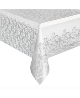 White Plastic Lace Tablecover