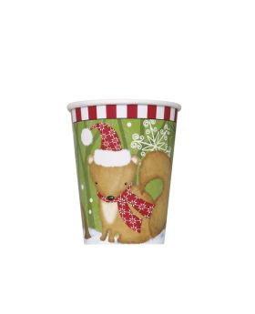 Woodland Christmas Cups 270ml, pk8