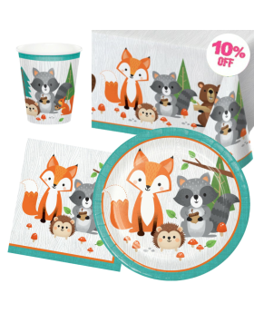 Wild Woodland Animals Tableware Pack for 8