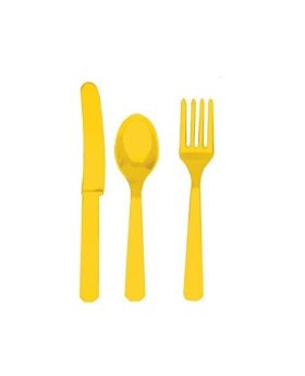 Sunshine Yellow Cutlery Set for 8