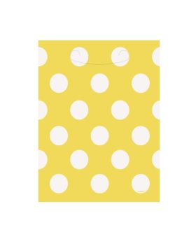 8 Yellow Polka Dot Party Bags
