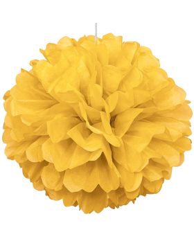 Yellow Paper Puff Ball Party Decoration 40cm