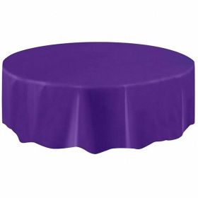 New Purple Plastic Round Plastic Tablecovers 2.13m