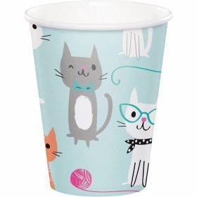 Purrfect Party Paper Cups 256ml, pk8