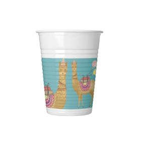 Llama Party Plastic Cups 200ml, pk8